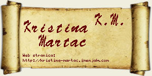 Kristina Martać vizit kartica